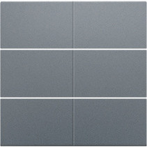 Afwerkingsset, Alu Look Grey Steel, voor drukknop 24V met 6 contacten