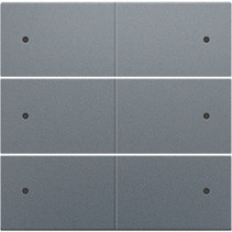 Afwerkingsset, Alu Look Grey Steel, 6-voudige drukknop 24V met LED