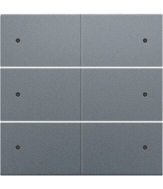 Niko Afwerkingsset, Alu Look Grey Steel, 6-voudige drukknop 24V met LED