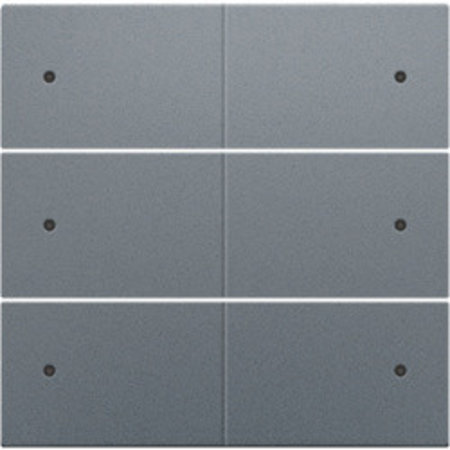 Niko Afwerkingsset voor drukknop 24V + LED met 6 contacten, kleur Alu Look Grey Steel / 220-60150