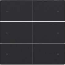 Afwerkingsset, Black Coated, 6-voudige drukknop 24V met LED