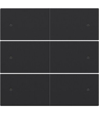Niko Afwerkingsset, Black Coated, 6-voudige drukknop 24V met LED