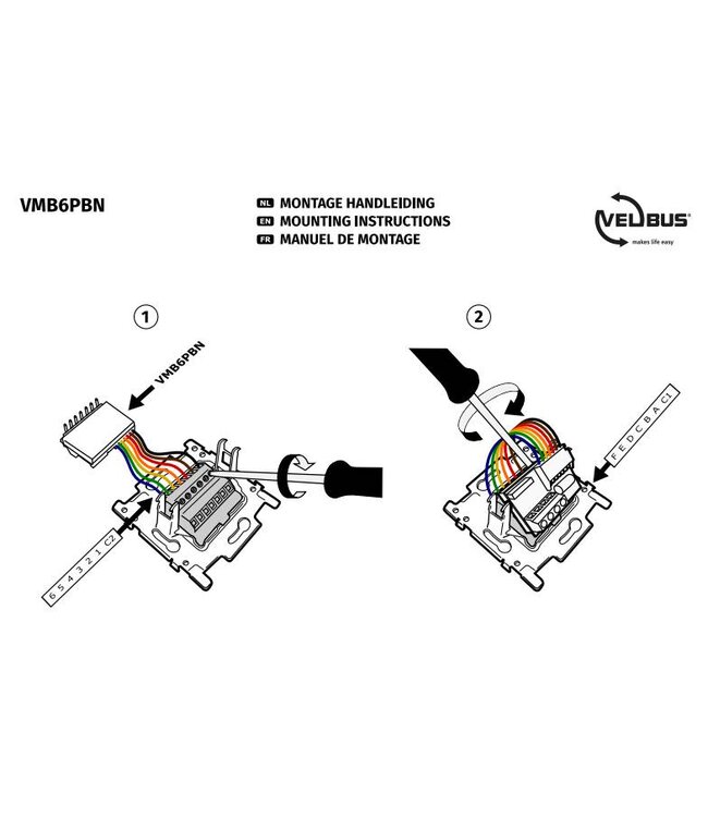 Velbus Velbus Interface voor 4- of 6-voudige niko-drukknoppen
