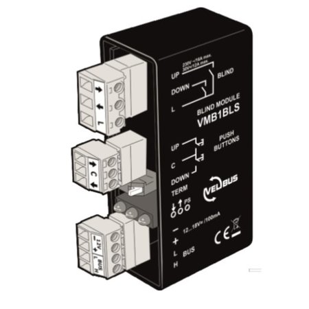 Velbus Velbus 1-kanaals rolluikmodule voor universele montage