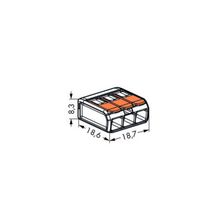 Wago Verbindingsklem compact 3 x 0.2 - 4mm aansluitingen