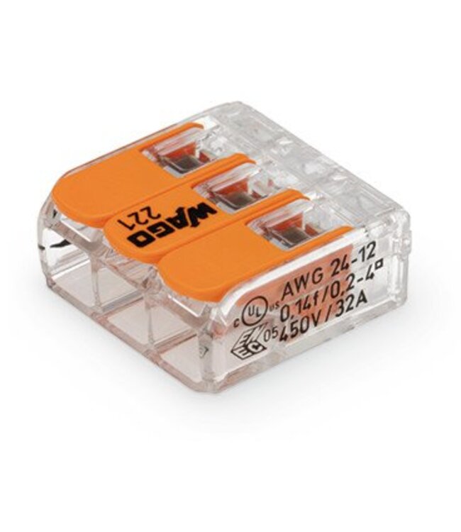 Wago Verbindingsklem compact 3 x 0.2 - 4mm aansluitingen