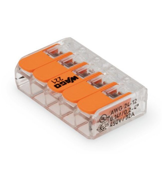 Wago Verbindingsklem compact 5 x 0.2 - 4mm aansluitingen