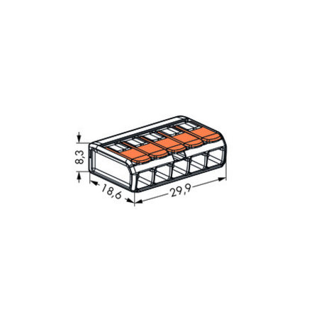 Wago Verbindingsklem compact 5 x 0.2 - 4mm aansluitingen