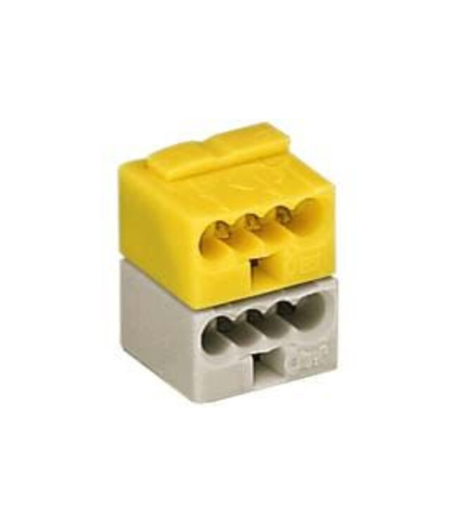 Wago Bus verbindingsklem 2 x 4 aansluitingen, geel en grijs