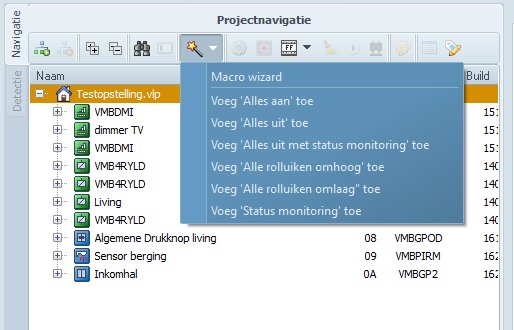 Velbus Macro wizard; alles uit functie