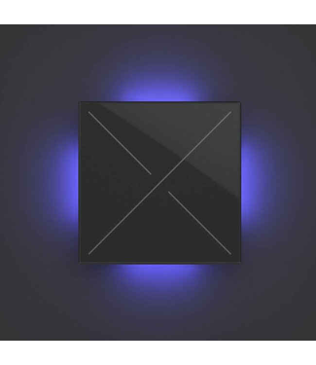 Velbus Velbus Edge Lit zwarte glazen bedieningsmodule  met 4 toetsen