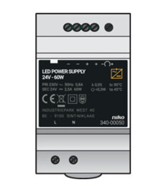 Niko Modulaire voeding 24 Vdc 60W Niko Modulaire voeding 24 Vdc 60W