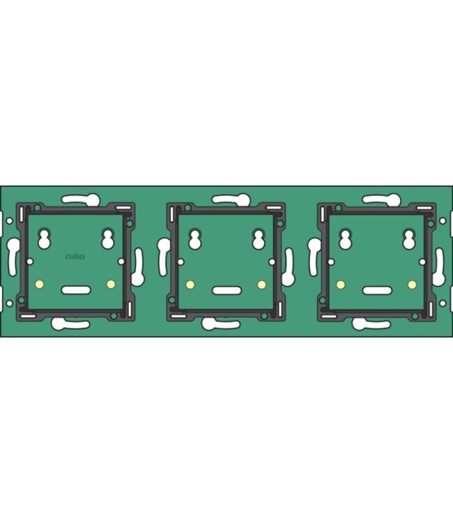 Niko Drievoudige, horizontale muurprint voor combinatie met aansluitunit, centerafstand 71mm