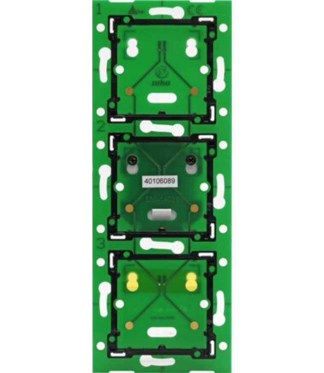 Niko Drievoudige, verticale muurprint voor combinatie met aansluitunit, centerafstand 60mm