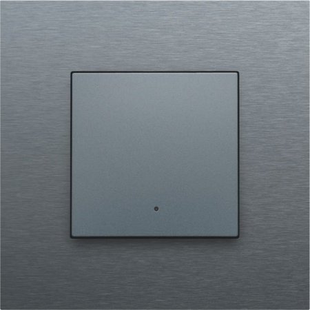 Niko Enkelvoudige drukknop met led voor Niko Home control,Pure Alu Look Grey Steel