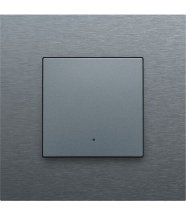 Niko Enkelvoudige drukknop met led voor Niko Home control, Pure Alu Look Grey Steel