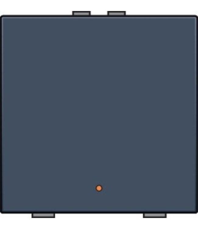 Niko Enkelvoudige drukknop met led voor Niko Home control, Pure Alu Look Grey Steel