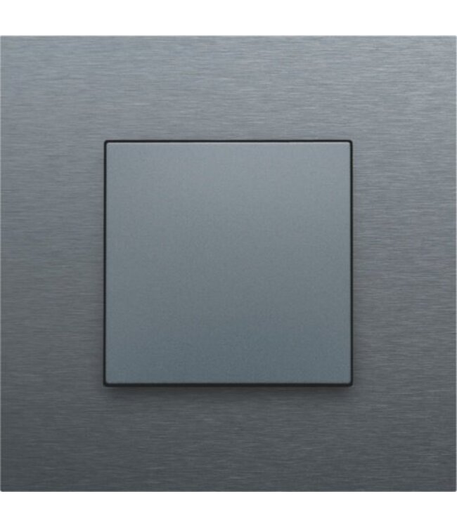 Niko Enkelvoudige drukknop voor Niko Home control, Pure Alu Look Grey Steel