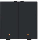 Niko Tweevoudige drukknop met led voor Niko Home Control,Pure Piano Black