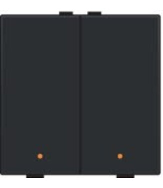 Niko Tweevoudige drukknop met led,Pure Piano Black