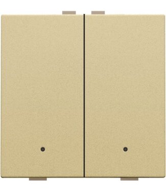 Niko Tweevoudige drukknop met led,Pure Alu look Gold Niko Tweevoudige drukknop met led,Pure Alu look Gold