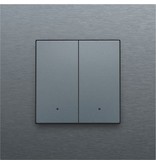 Niko Tweevoudige drukknop met led voor Niko Home Control,Pure Alu Look Grey Steel