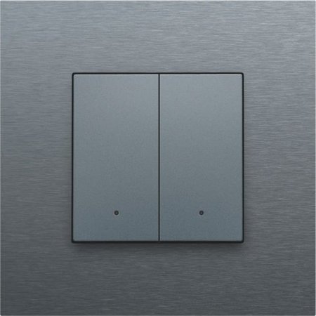Niko Tweevoudige drukknop met led voor Niko Home Control,Pure Alu Look Grey Steel
