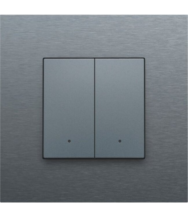 Niko Tweevoudige drukknop met led voor Niko Home Control,Pure Alu Look Grey Steel