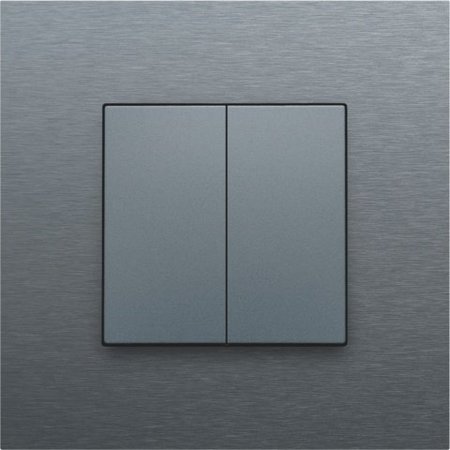 Niko Tweevoudige drukknop voor Niko Home Control,Pure Alu Look Grey Steel