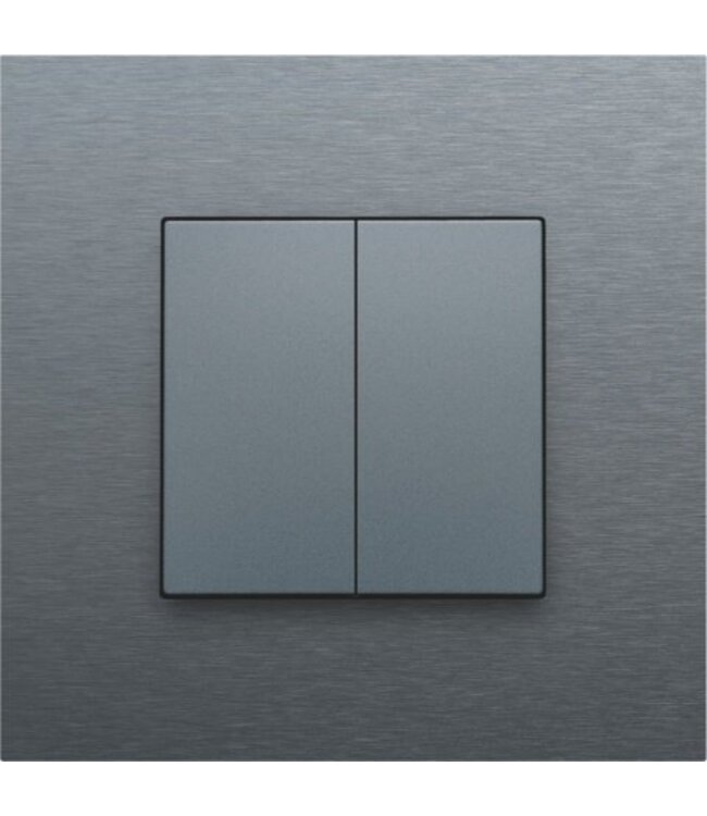 Niko Tweevoudige drukknop voor Niko Home Control,Pure Alu Look Grey Steel