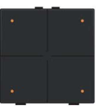 Niko Viervoudige drukknop met led,Pure Piano Black Niko Viervoudige drukknop met led,Pure Piano Black