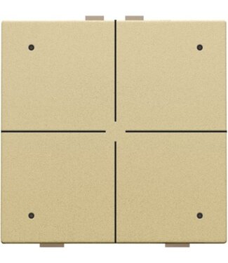 Niko Viervoudige drukknop met led,Pure Alu look Gold