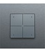 Niko Viervoudige drukknop met led voor Niko Home Control, Pure Alu Look Grey Steel