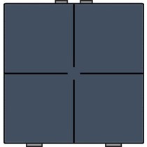 Viervoudige drukknop,Pure Alu Look Grey Steel