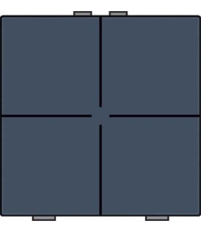 Niko Viervoudige drukknop voor Niko Home Control, Pure Alu Look Grey Steel