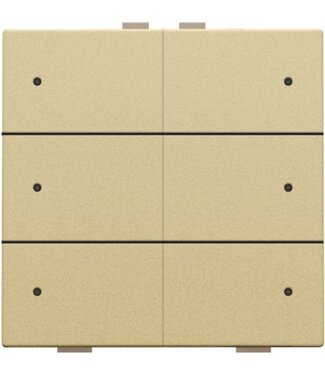 Niko Zesvoudige drukknop met led,Pure Alu look Gold