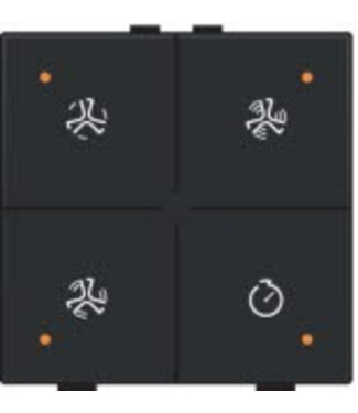 Niko Ventilatiebediening met led,Pure Piano Black