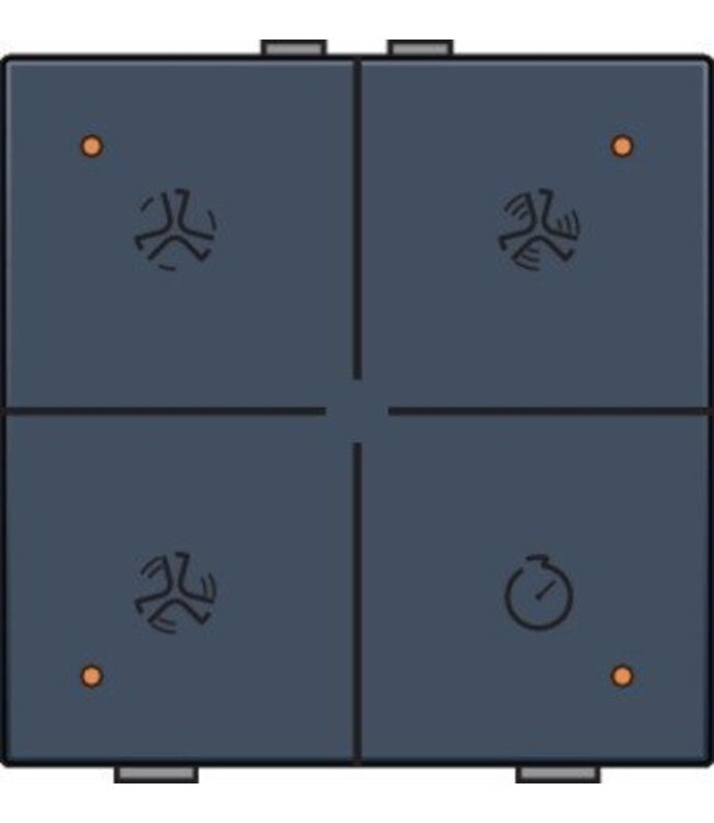 Niko Ventilatiebediening met led voor Niko Home Control,Pure Alu Look Grey Steel