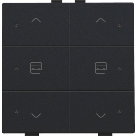 Niko Dubbele motorbediening met led voor Niko Home Control,Intense Black steel