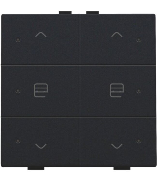 Niko Dubbele motorbediening met led voor Niko Home Control, Intense Black steel