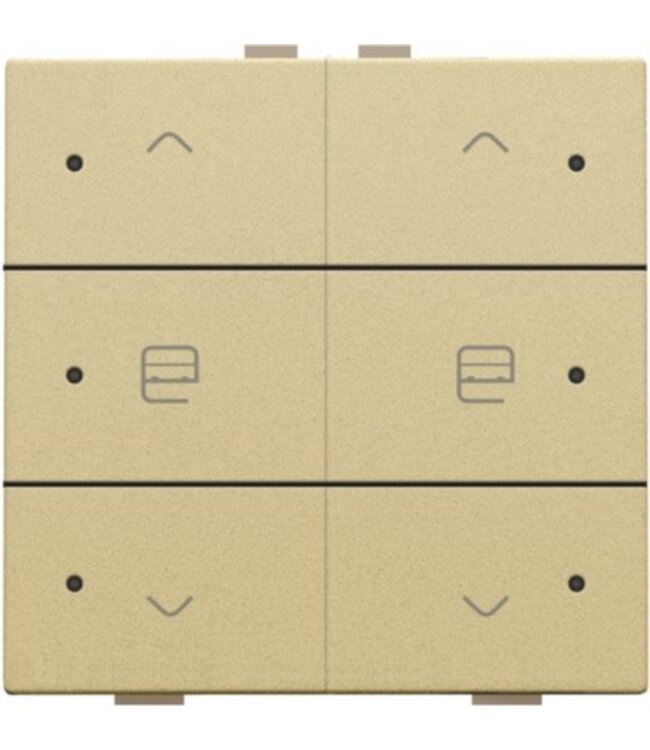 Niko Dubbele motorbediening met led voor Niko Home Control, Pure Alu look Gold