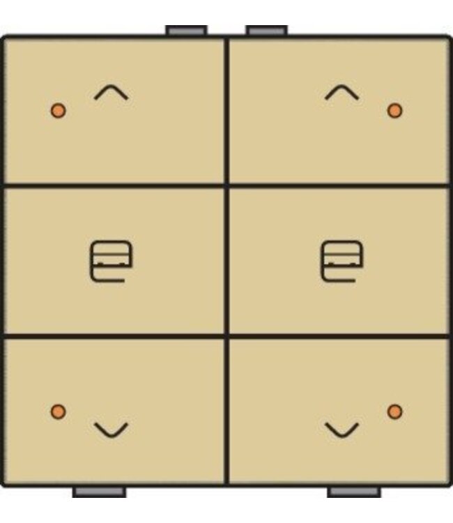 Niko Dubbele motorbediening met led voor Niko Home Control, Pure Alu look Gold