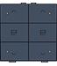 Niko Dubbele motorbediening met led voor Niko Home Control, Pure Alu Look Grey Steel