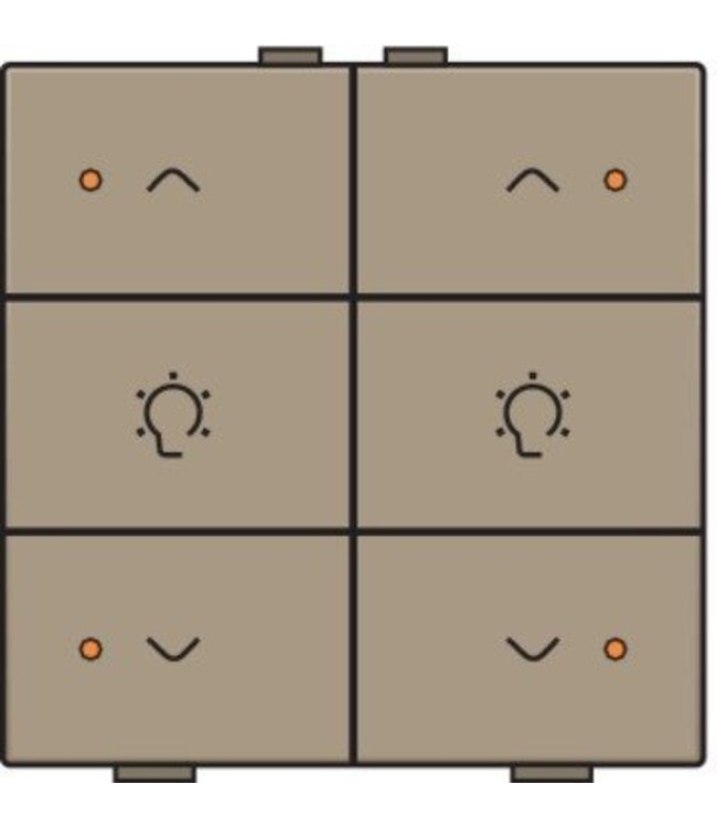 Niko Dubbele dimbediening met led voor Niko Home Control, Bronze