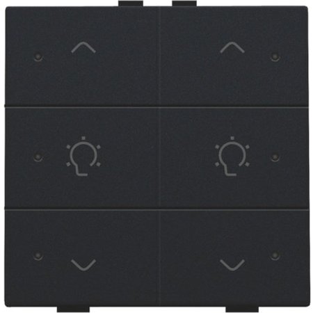 Niko Dubbele dimbediening met led voor Niko Home Control, Black steel