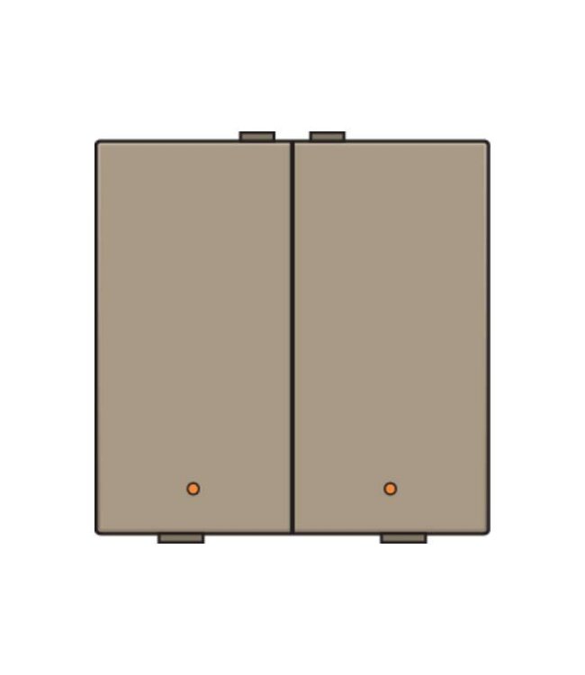 Niko Tweevoudige drukknop met led voor Niko Home Control,Bronze