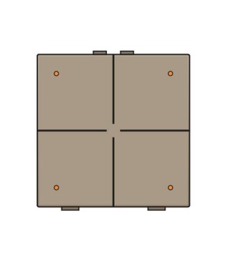 Niko Viervoudige drukknop met led, Bronze