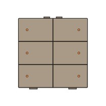 Zesvoudige drukknop met led,Bronze