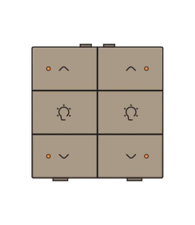 Niko Dubbele dimbediening met led voor Niko Home Control, Bronze