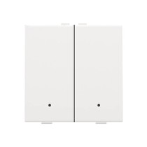 Tweevoudige drukknop met led,Intense White steel